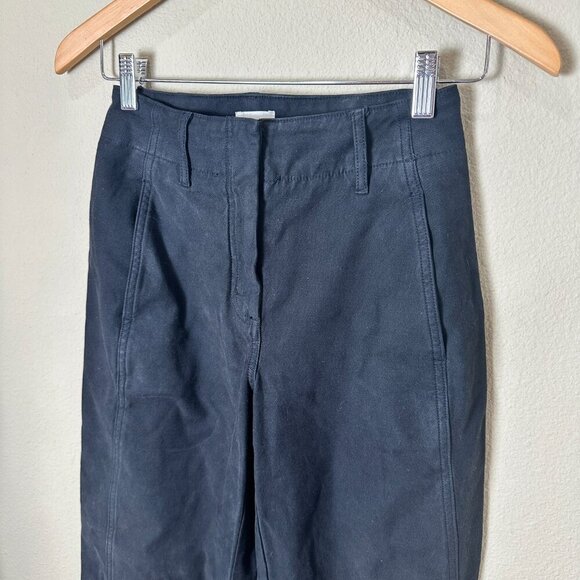 ARITZIA Wilfred Free Black Denim like Wide Leg Trousers Pants Size 00 - Picture 3 of 9